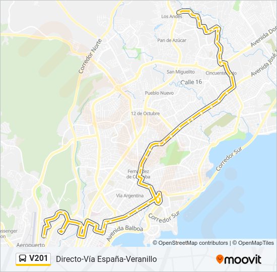 V201 Bus Line Map