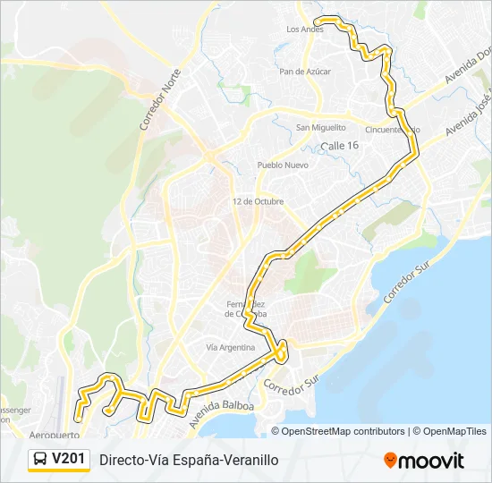 V201 Bus Line Map