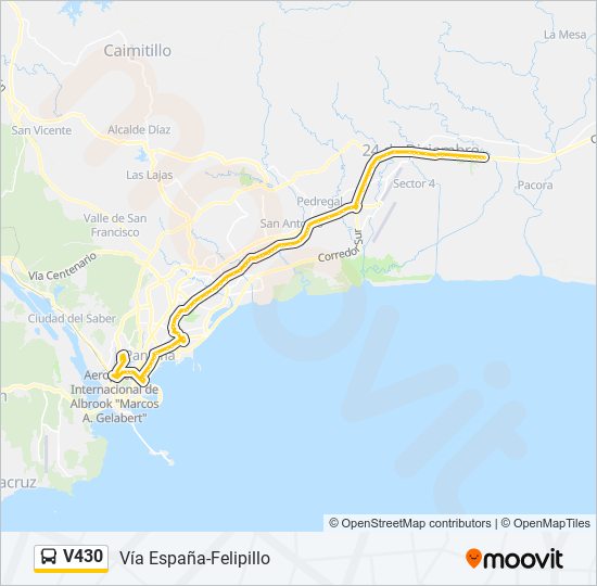 Mapa de V430 de autobús