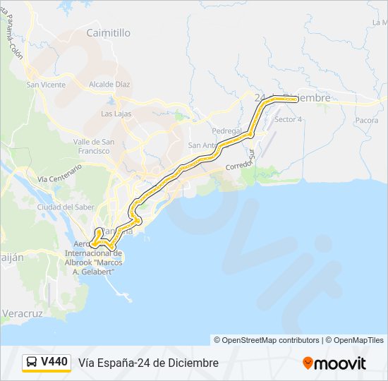 Mapa de V440 de autobús