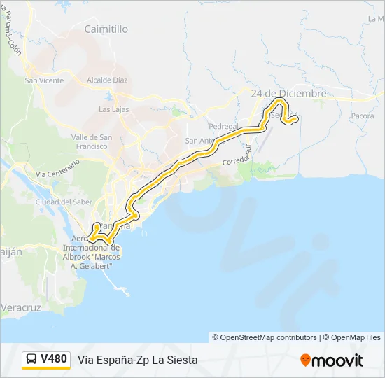 V480 Bus Line Map