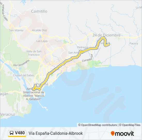 V480 Bus Line Map