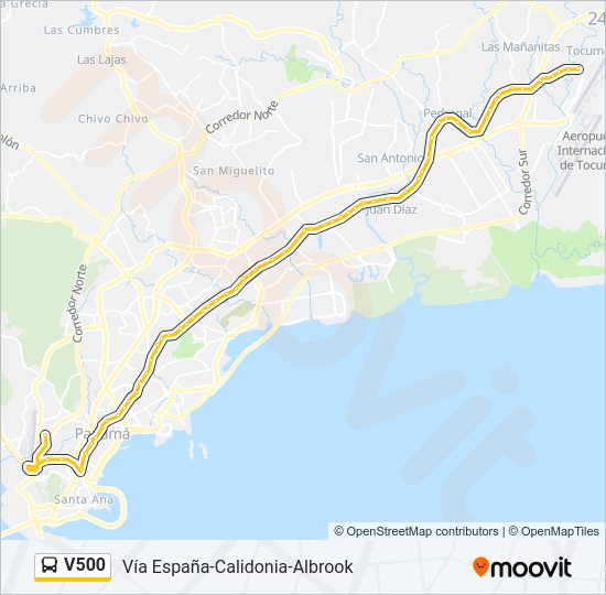 Mapa de V500 de autobús