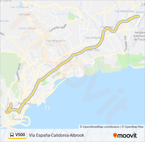 Mapa de V500 de autobús