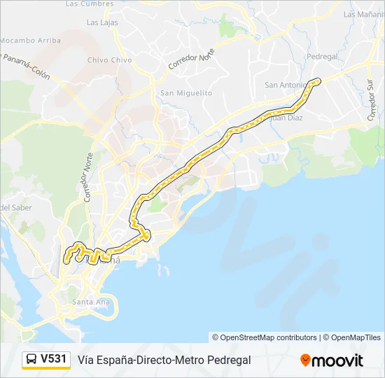 V531 Bus Line Map