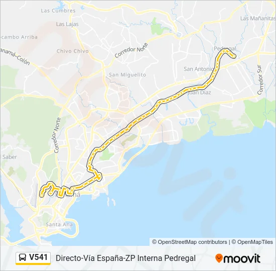 V541 Bus Line Map