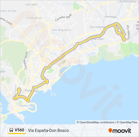 V560 Bus Line Map