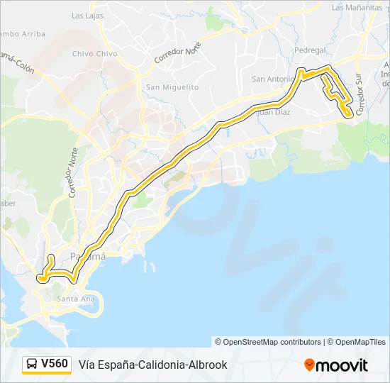 V560 Bus Line Map