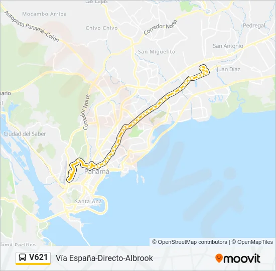 V621 Bus Line Map