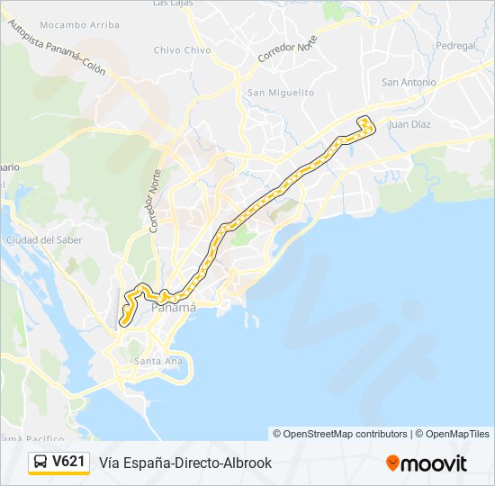 Mapa de V621 de autobús