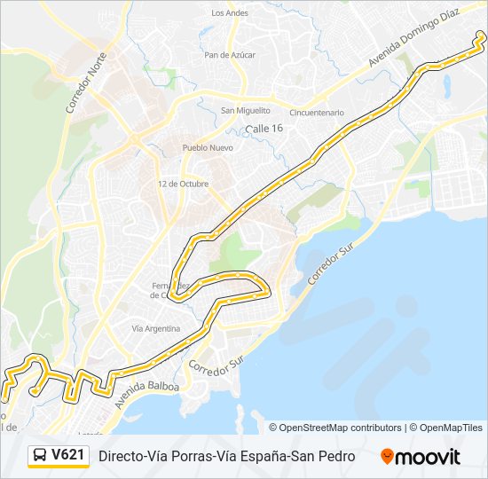 V621 Bus Line Map