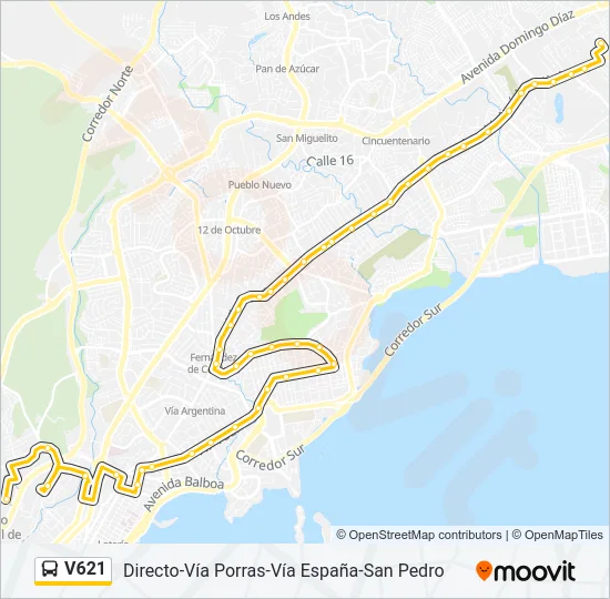 V621 Bus Line Map
