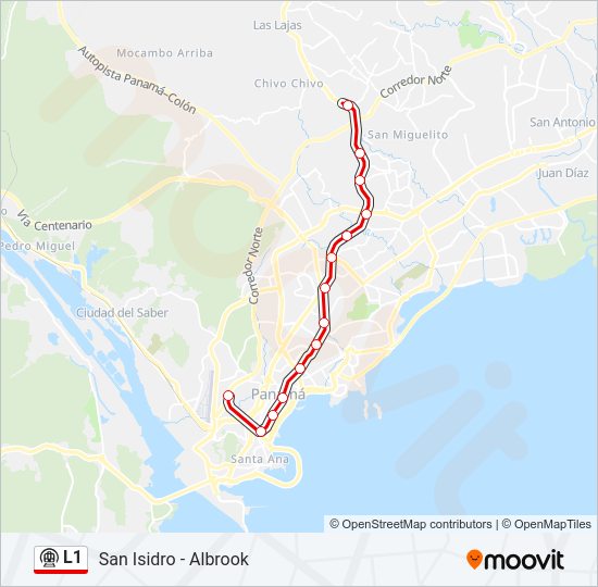 Mapa de L1 de metro