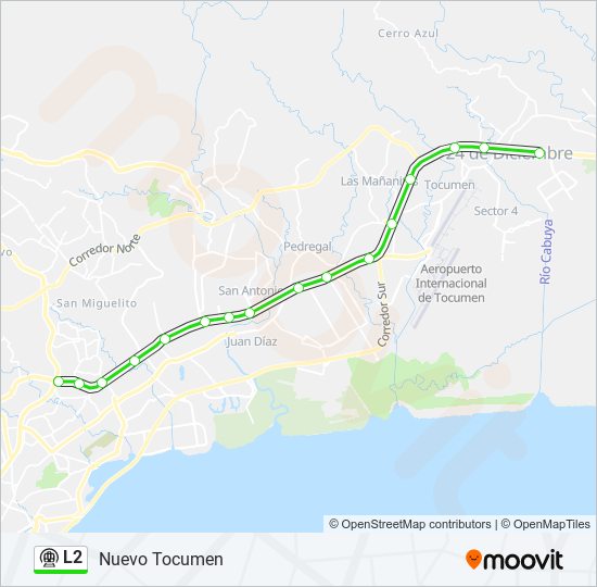 Mapa de L2 de metro