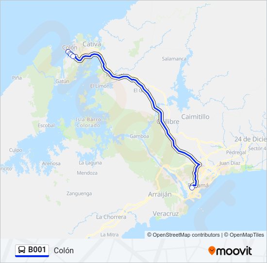 B001 Bus Line Map