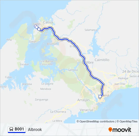 B001 Bus Line Map