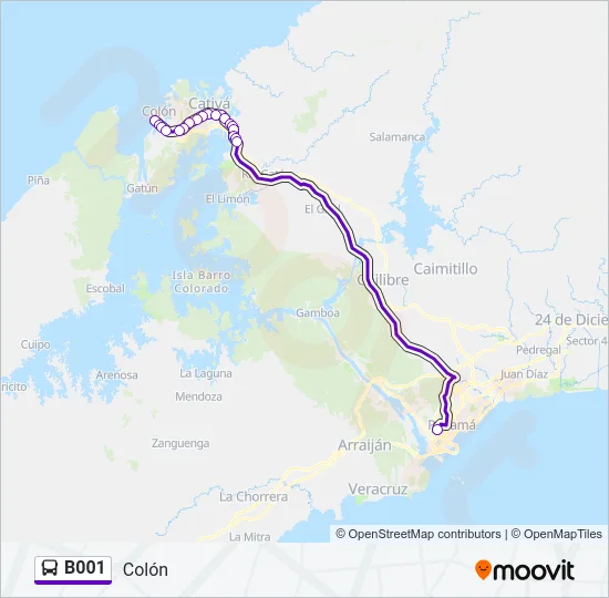 B001 Bus Line Map