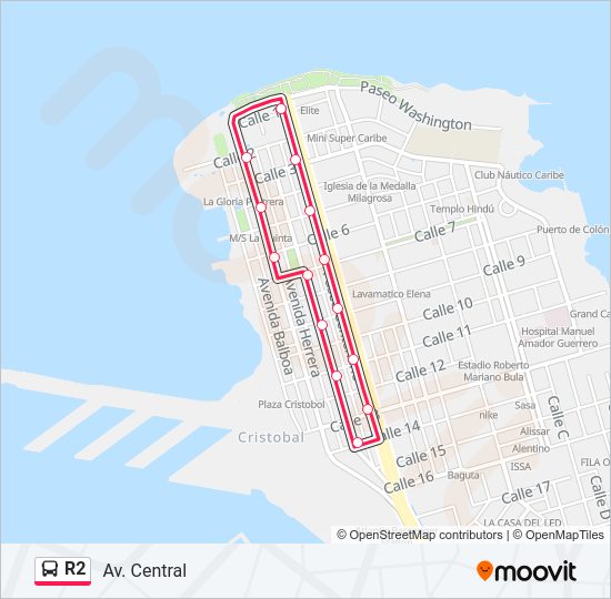 R2 Bus Line Map