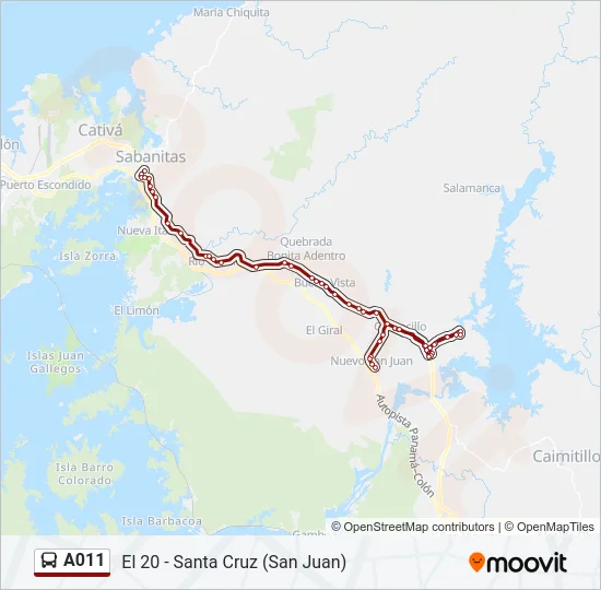 A011 Bus Line Map
