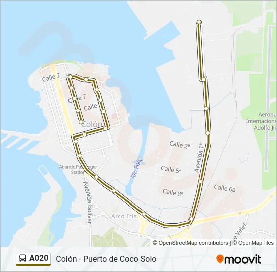 A020 Bus Line Map