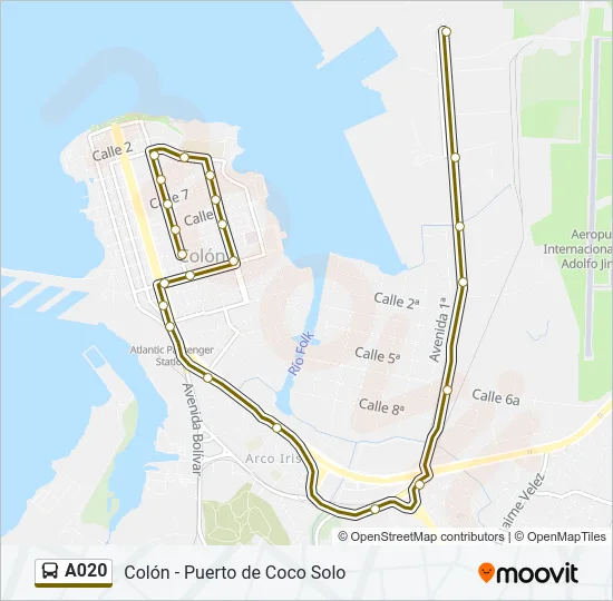 A020 Bus Line Map