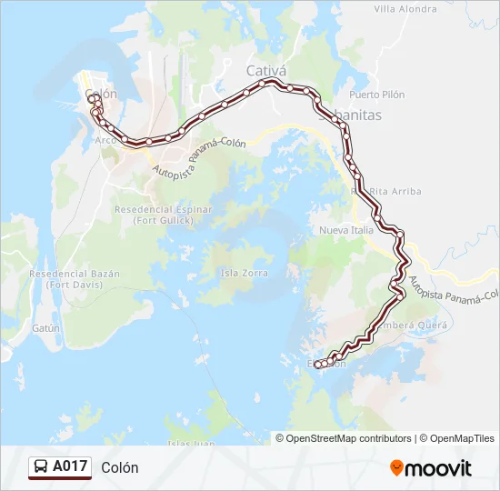 A017 Bus Line Map
