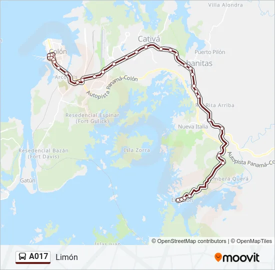 A017 Bus Line Map