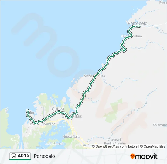A015 Bus Line Map