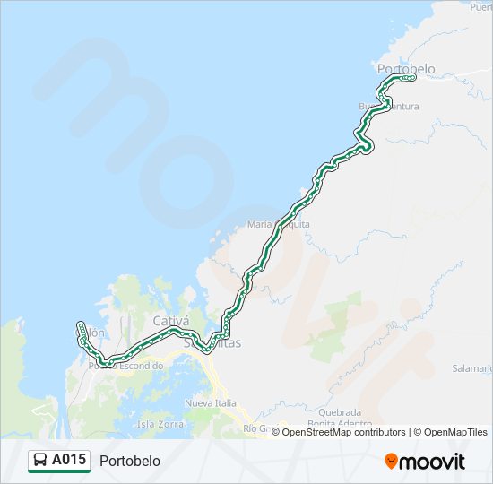 A015 bus Line Map