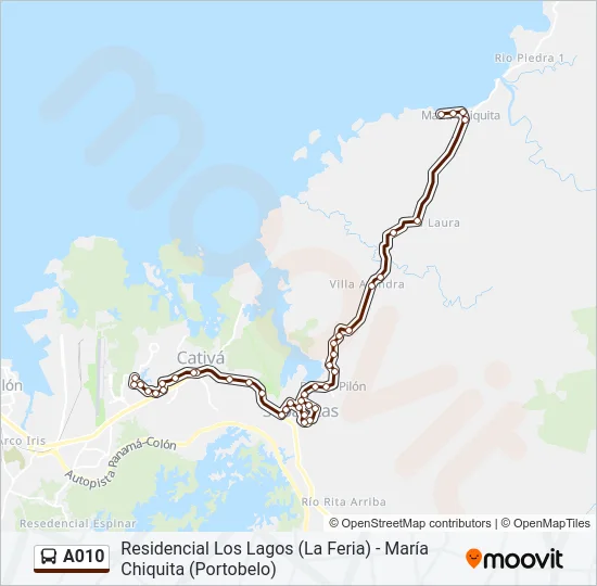 A010 Bus Line Map
