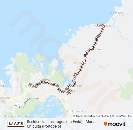 A010 bus Line Map