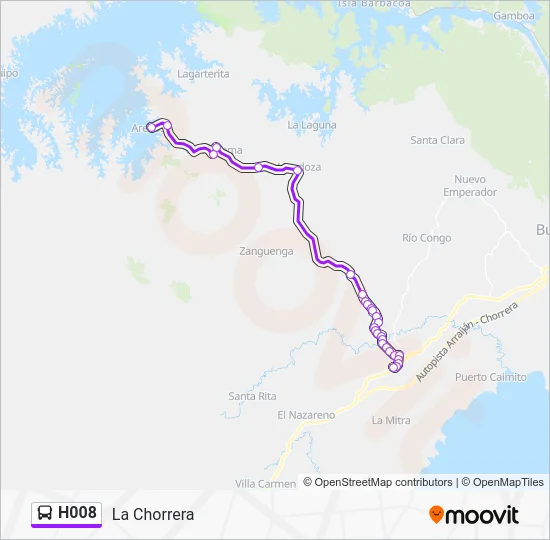 H008 Bus Line Map