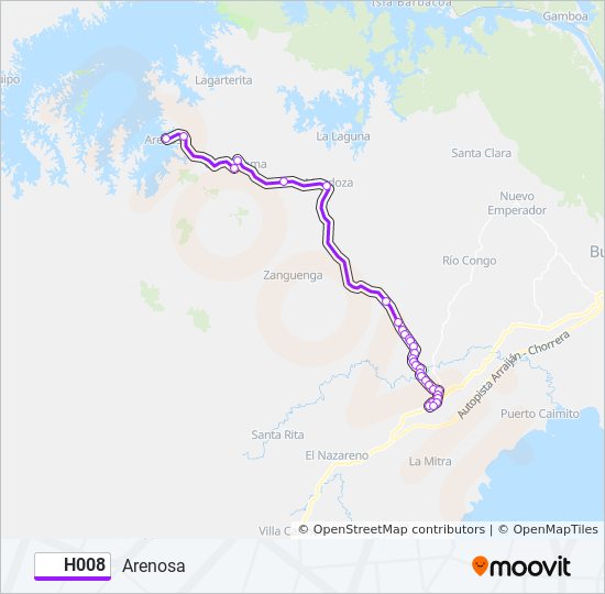 H008 bus Line Map