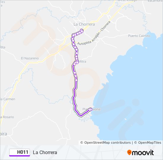 H011 bus Line Map