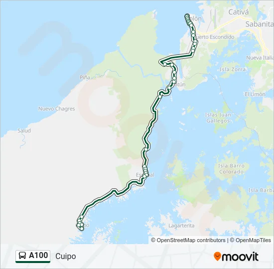 A100 Bus Line Map