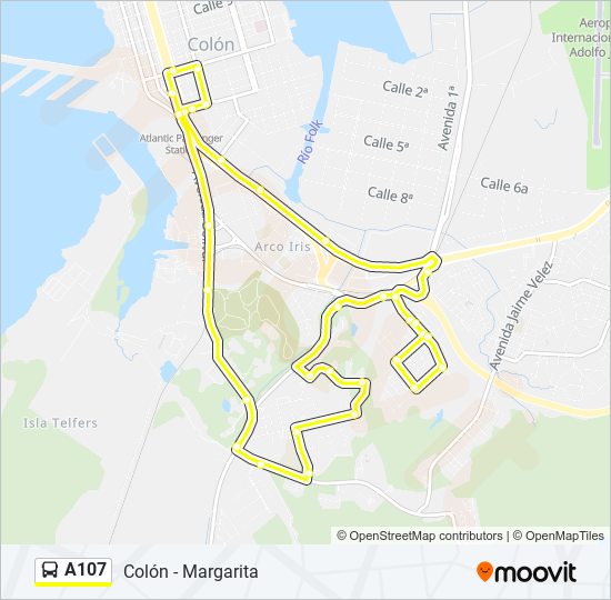 A107 bus Line Map