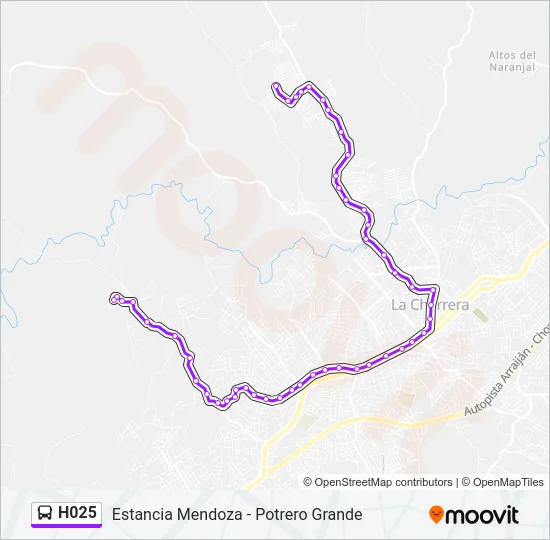 H025 Bus Line Map