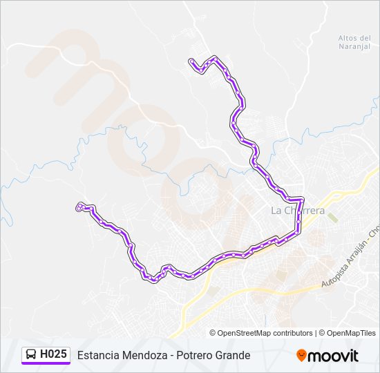H025 Bus Line Map