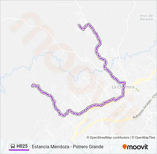 H025 Bus Line Map