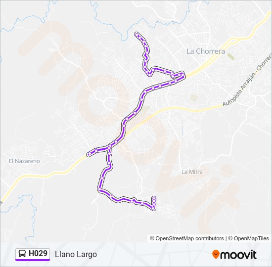 H029 bus Line Map