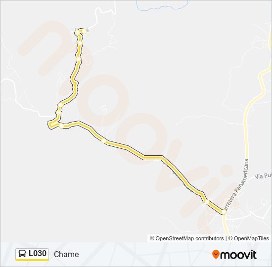 Mapa de L030 de autobús