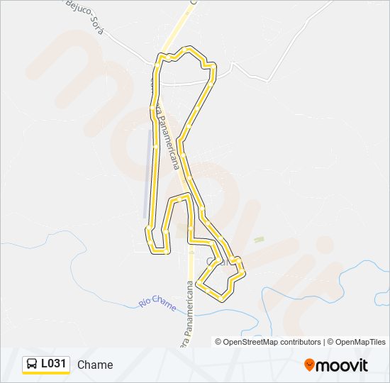 Mapa de L031 de autobús