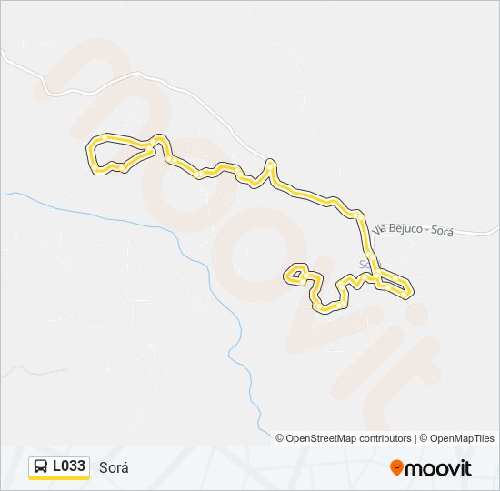 Mapa de L033 de autobús