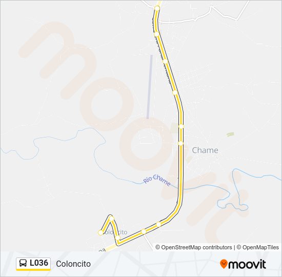 Mapa de L036 de autobús