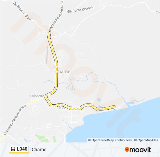 Mapa de L040 de autobús