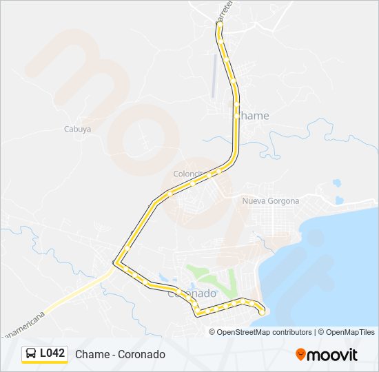 Mapa de L042 de autobús