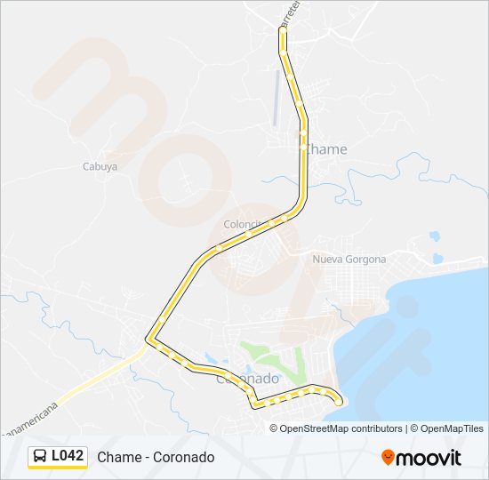 Mapa de L042 de autobús