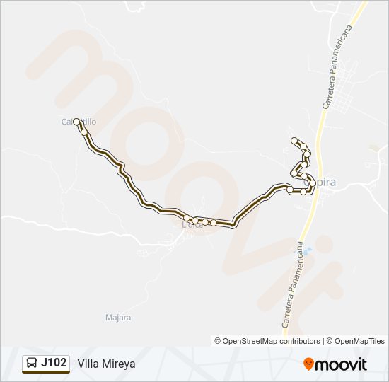 J102 Bus Line Map