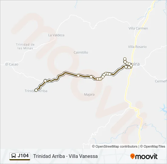 J104 Bus Line Map
