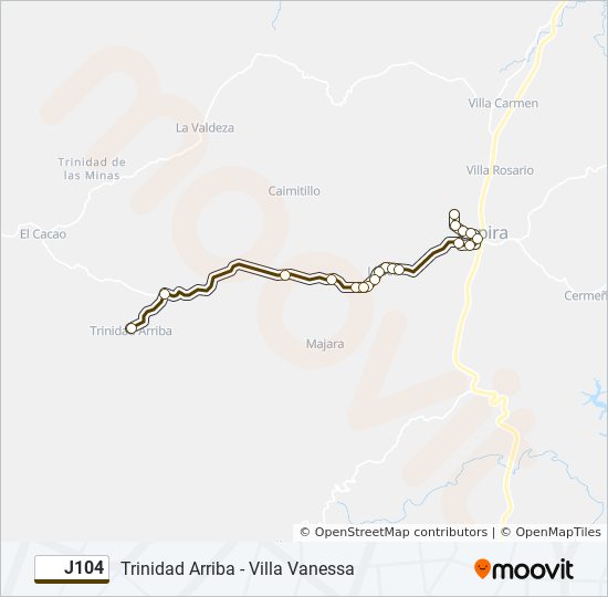 J104 bus Line Map